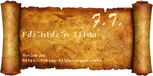 Fábián Tilda névjegykártya